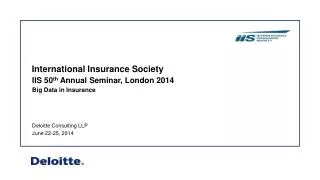 IIS 50 th Annual Seminar, London 2014