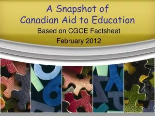 A Snapshot of Canadian Aid to Education