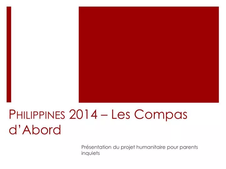 philippines 2014 les compas d abord