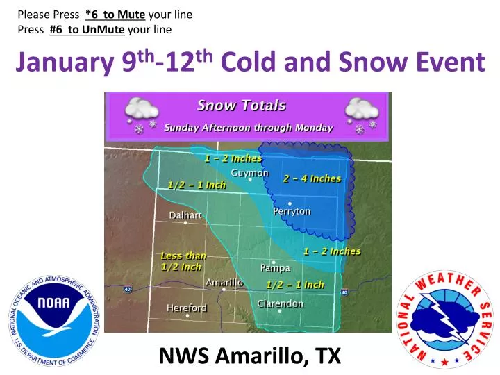 january 9 th 12 th cold and snow event