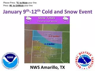 January 9 th -12 th Cold and Snow Event