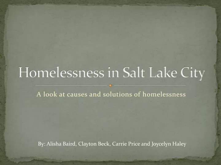 homelessness in salt lake city
