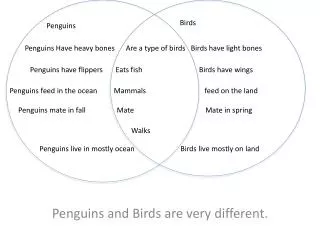 Penguins and Birds are very different.