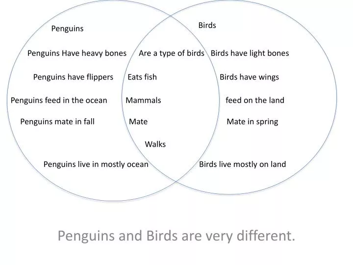 penguins and birds are very different
