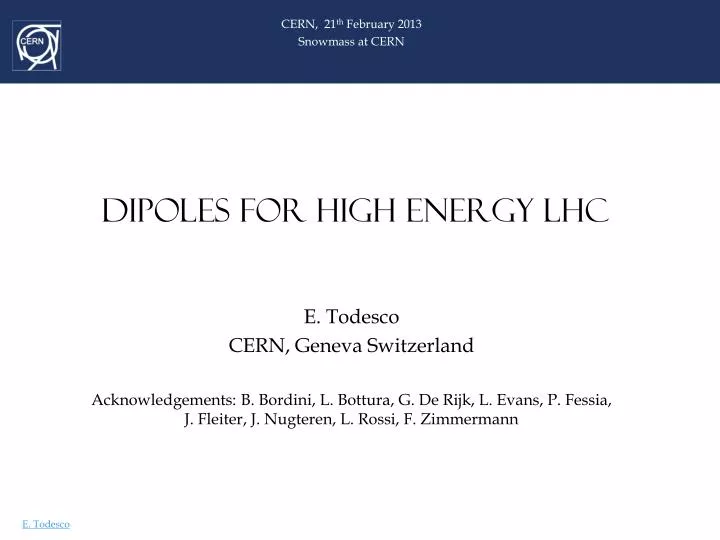 dipoles for high energy lhc