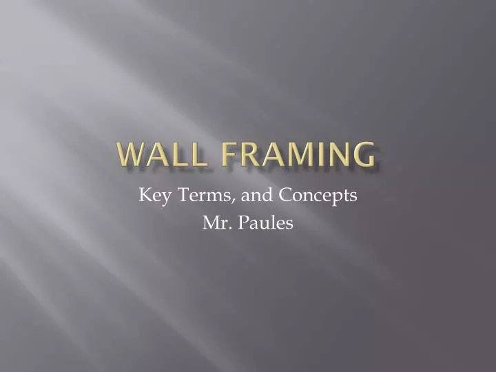 wall framing