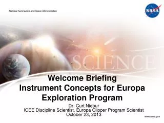 welcome briefing instrument concepts for europa exploration program