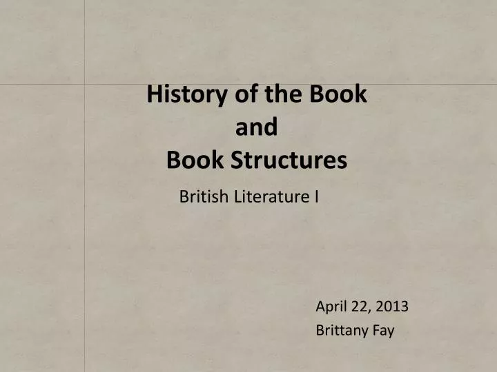 history of the book and book structures
