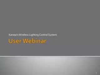 User Webinar