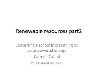 Renewable resources part2