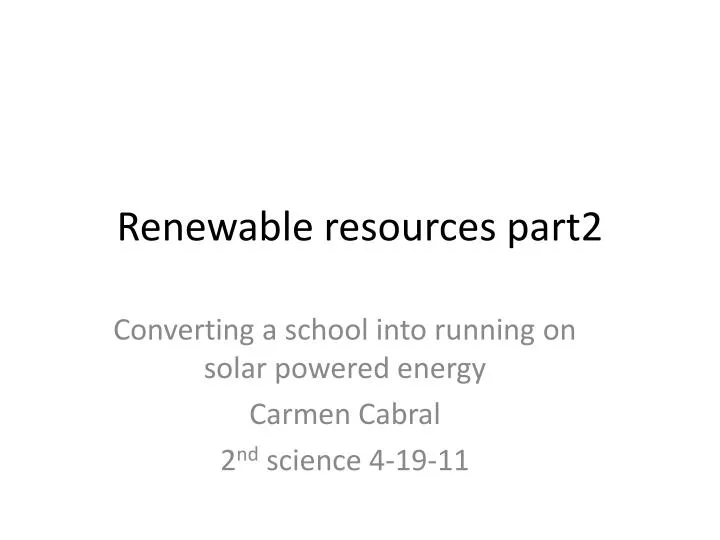 renewable resources part2