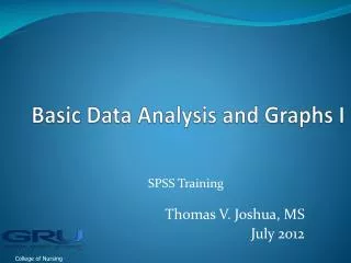 Basic Data Analysis and Graphs I