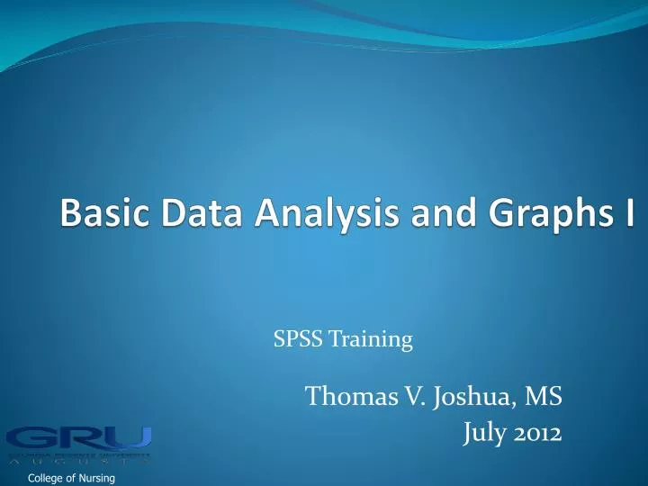basic data analysis and graphs i