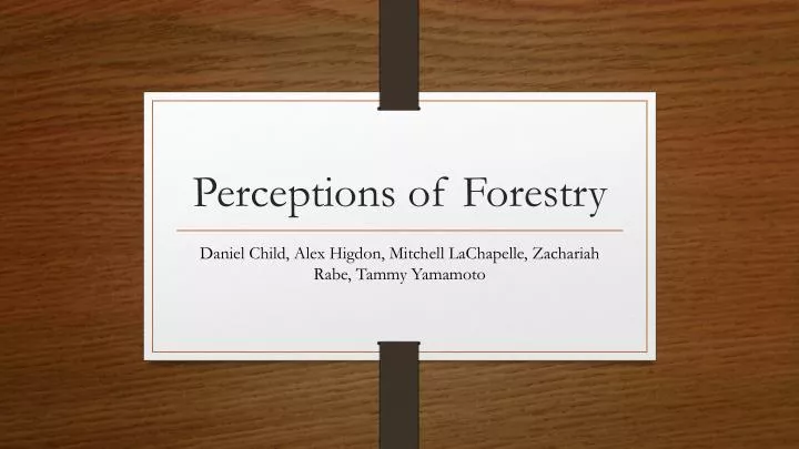 perceptions of forestry