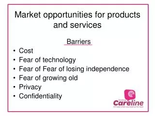 Market opportunities for products and services