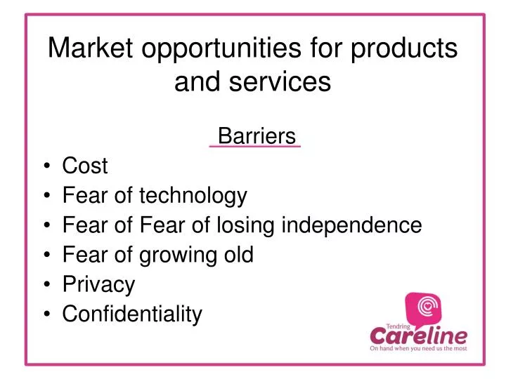 market opportunities for products and services