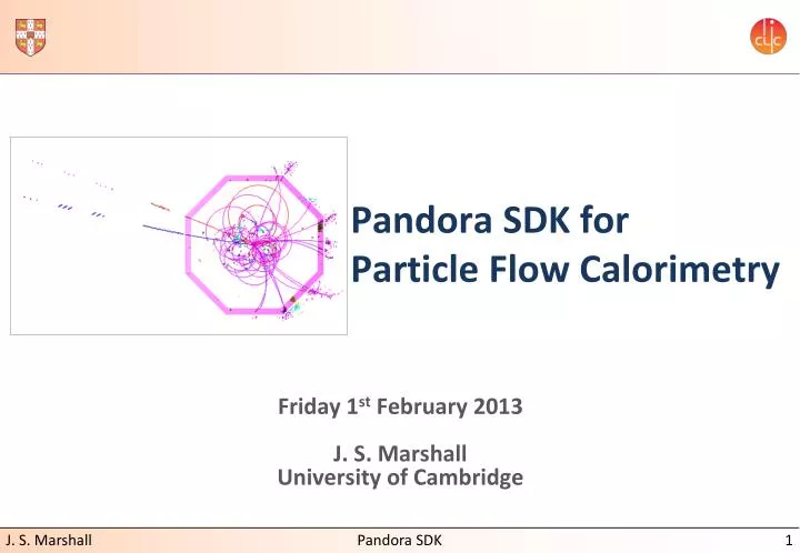 pandora sdk for particle flow calorimetry
