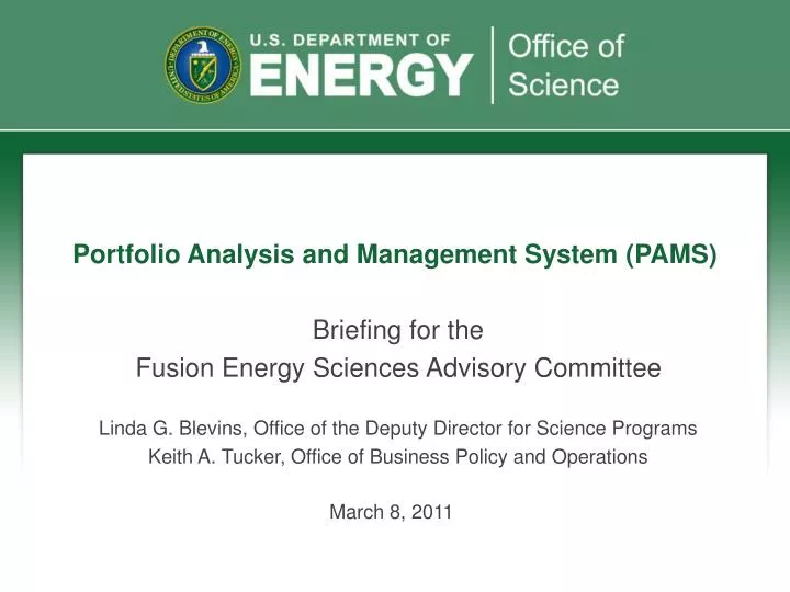portfolio analysis and management system pams