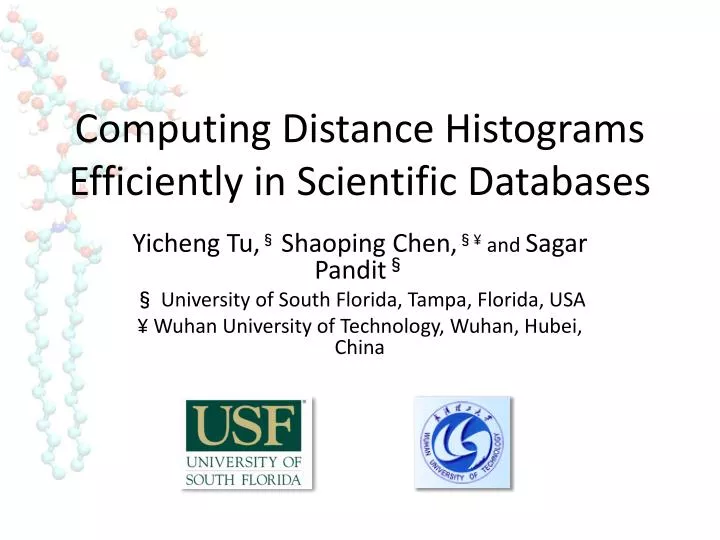 computing distance histograms efficiently in scientific databases