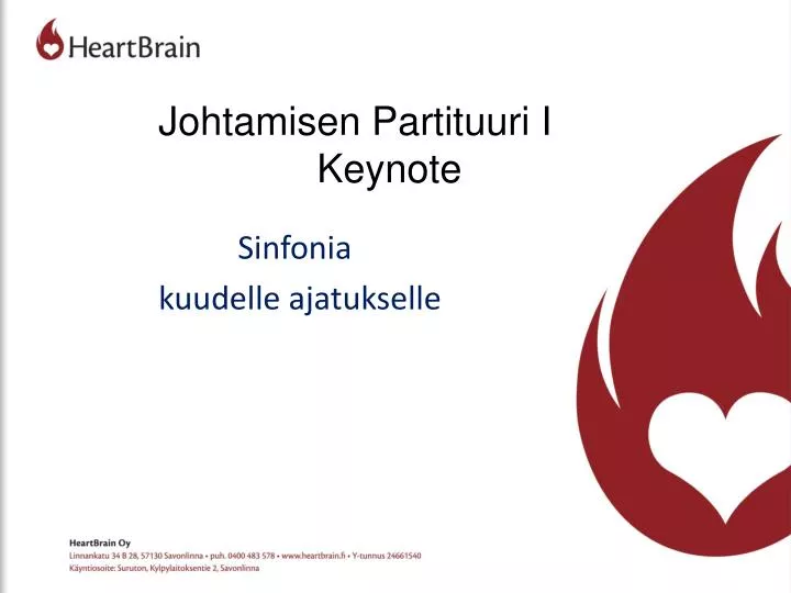 johtamisen partituuri i keynote