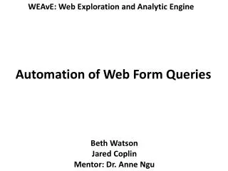 Automation of Web Form Queries