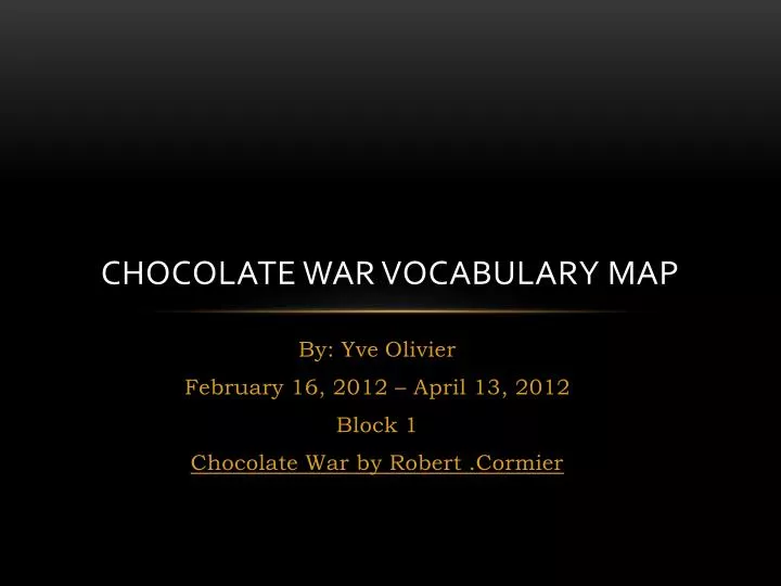 chocolate war vocabulary map