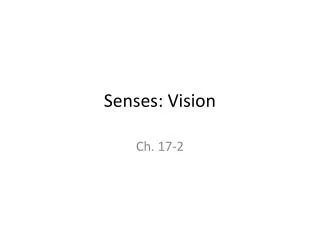 Senses: Vision
