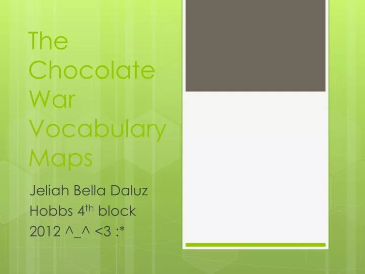 the chocolate war vocabulary maps