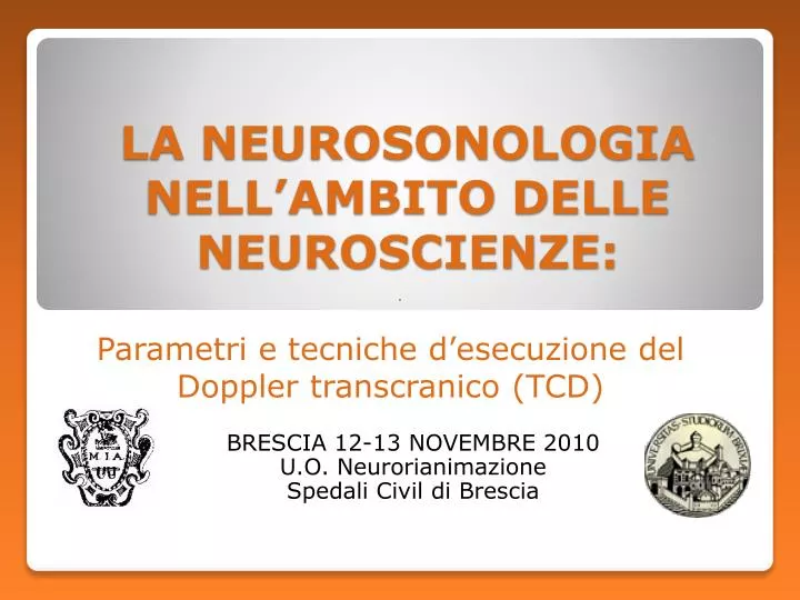 la neurosonologia nell ambito delle neuroscienze