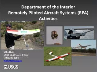 Department of the Interior Remotely Piloted Aircraft Systems (RPA) Activities