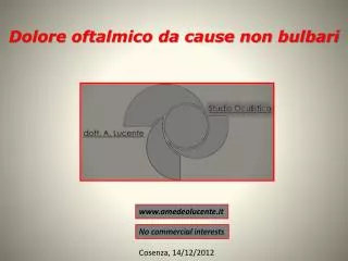 dolore oftalmico da cause non bulbari