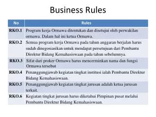business rules
