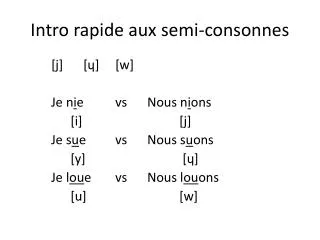 intro rapide aux semi consonnes