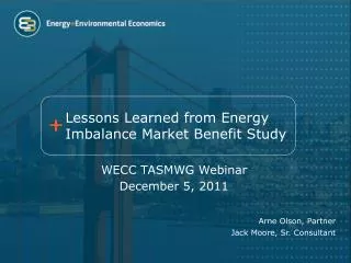 Lessons Learned from Energy Imbalance Market Benefit Study