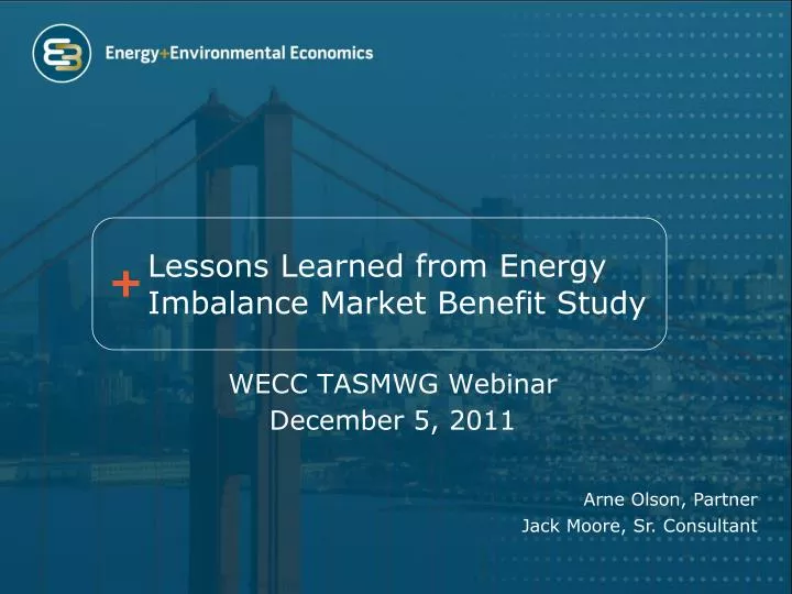 lessons learned from energy imbalance market benefit study