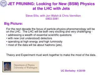 JET PRUNING: Looking for New (BSM) Physics at the LHC with Jets