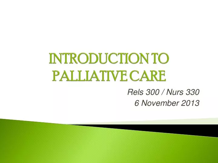 introduction to palliative care