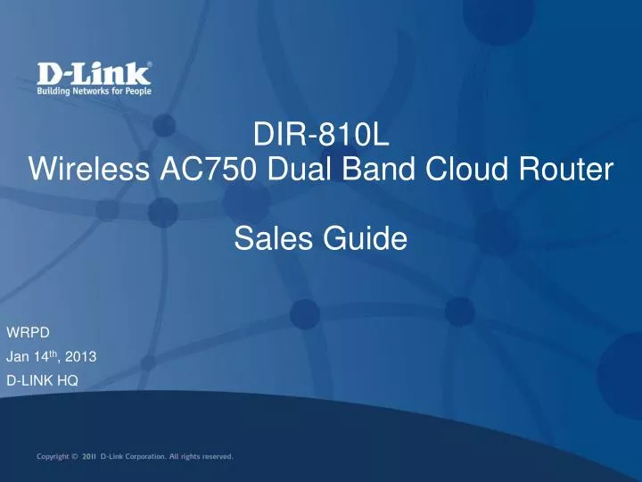 dir 810l wireless ac750 dual band cloud router sales guide