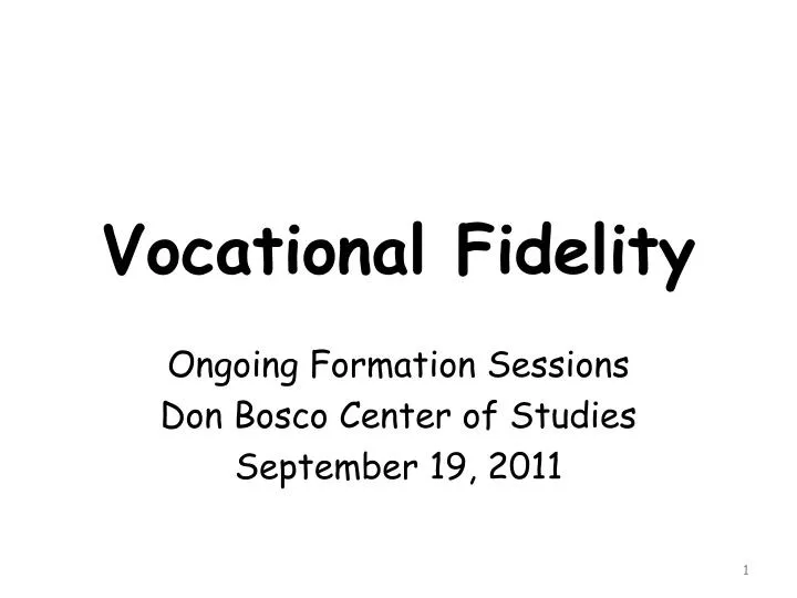 vocational fidelity