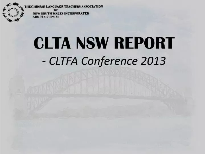 clta nsw report cltfa conference 2013