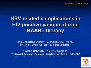 HBV related complications in HIV positive patients during HAART therapy