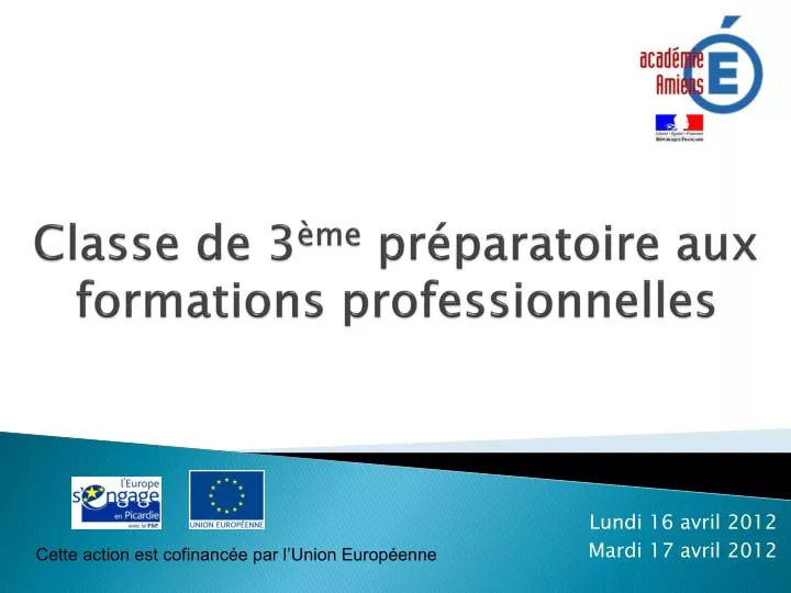 classe de 3 me pr paratoire aux formations professionnelles