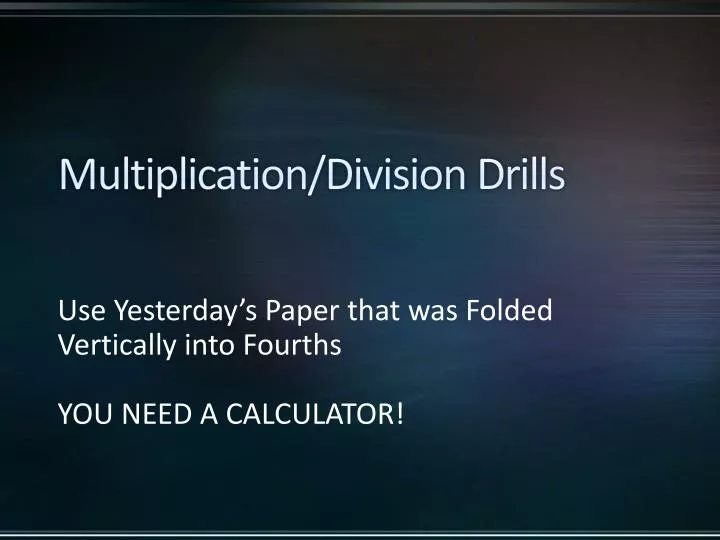 multiplication division drills