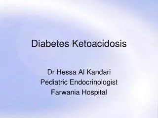 Diabetes Ketoacidosis