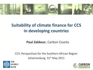 Suitability of climate finance for CCS in developing countries