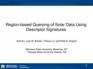 Region-based Querying of Solar Data Using Descriptor Signatures