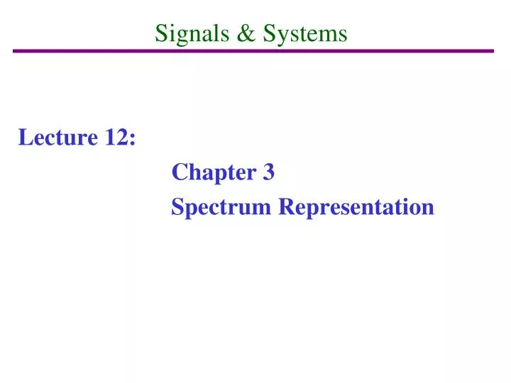 signals systems