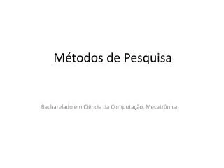 m todos de pesquisa