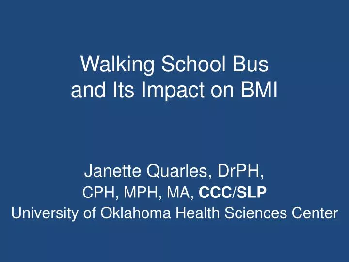 walking school bus and its impact on bmi
