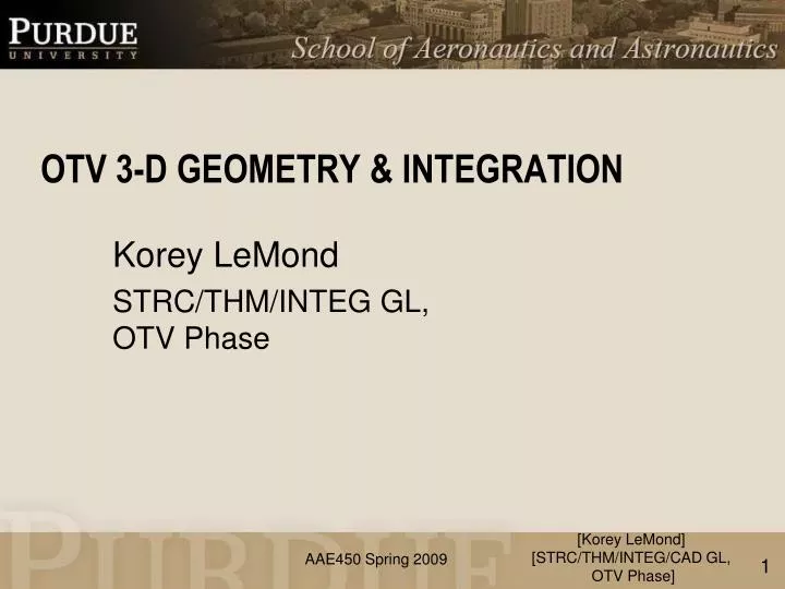 otv 3 d geometry integration